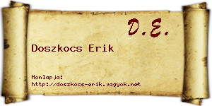 Doszkocs Erik névjegykártya