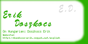 erik doszkocs business card